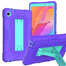 Per Huawei MatePad T8 Custodia per tablet PC ibrida in silicone Robot B3 a colori a contrasto con supporto (viola verde menta)