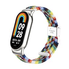 Per Xiaomi Mi Band 8/8 NFC Metal Head + Cinturino per orologio con fibbia in acciaio intrecciato in nylon (colore)