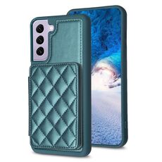 Per Samsung Galaxy S22 + 5G BF25 Custodia per cellulare con supporto per carta scozzese quadrata (verde)