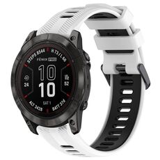 Per Garmin Fenix 7 Pro Sports cinturino in silicone bicolore (bianco + nero)
