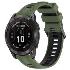 Per Garmin Fenix 7 Pro Sports cinturino in silicone bicolore (verde militare + nero)