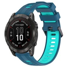 Per Garmin Fenix 7 Pro Sports cinturino in silicone bicolore (blu + verde acqua)