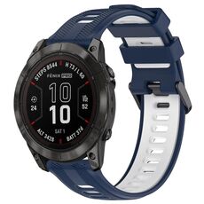 Per Garmin Fenix 7 Pro Sports cinturino in silicone bicolore (blu notte + bianco)
