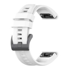 Per Garmin Fenix 7S Pro 42 mm cinturino in silicone tinta unita (bianco)
