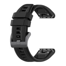 Per Garmin Fenix 7S Pro 42 mm cinturino in silicone tinta unita (nero)