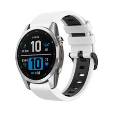 Per Garmin Epix Pro 42mm Cinturino sportivo in silicone bicolore (bianco + nero)
