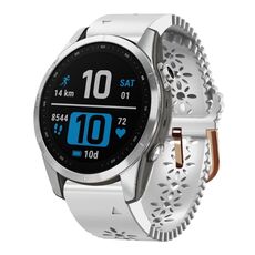 Per Garmin Fenix 7S Pro 42mm Cinturino in silicone Lady Lace Punch (bianco)