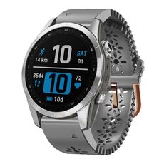 Per Garmin Fenix 7S Pro 42mm Cinturino in silicone Lady Lace Punch (grigio)