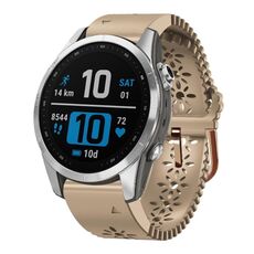 Per Garmin Fenix 7S Pro 42 mm Lady Lace Punch cinturino in silicone (cachi)