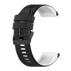 Per Garmin Fenix 7 Pro 47mm Cinturino sportivo in silicone con colori misti (nero + bianco)