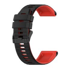 Per Garmin Fenix 7 Pro 47mm Cinturino sportivo in silicone con colori misti (nero + rosso)