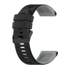 Per Garmin Fenix 7 Pro 47mm Cinturino sportivo in silicone con colori misti (nero + grigio)