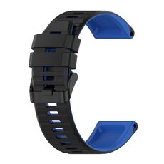Per Garmin Fenix 7 Pro 47mm Cinturino sportivo in silicone con colori misti (nero + blu)