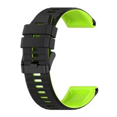 Per Garmin Fenix 7 Pro 47mm Cinturino sportivo in silicone con colori misti (nero + verde)