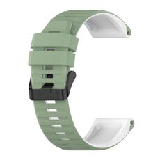 Per Garmin Fenix 7 Pro 47mm Cinturino sportivo in silicone con colori misti (verde chiaro + bianco)