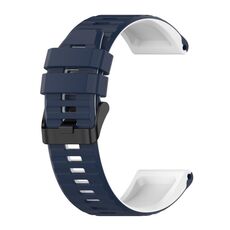 Per Garmin Fenix 7 Pro 47mm Cinturino sportivo in silicone colorato con miscelazione (blu + bianco)