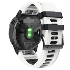 Per Garmin Fenix 7 Pro 51mm Cinturino sportivo in silicone bicolore (bianco + nero)