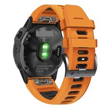 Per Garmin Fenix 7 Pro 51mm Cinturino sportivo in silicone bicolore (arancione + nero)