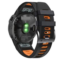 Per Garmin Fenix 7 Pro 51mm Cinturino sportivo in silicone bicolore (nero + arancione)