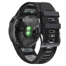 Per Garmin Fenix 7 Pro 51mm Cinturino sportivo in silicone bicolore (nero + grigio)