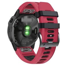 Per Garmin Fenix 7 Pro 51mm Cinturino sportivo in silicone bicolore (rosso + nero)