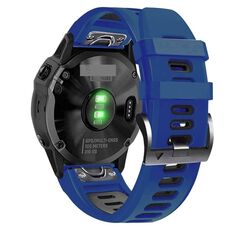Per Garmin Fenix 7 Pro 51mm Cinturino sportivo in silicone bicolore (blu notte + nero)