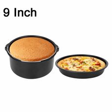 Cestino per torta da 9 pollici con manico + vassoio per pizza Set di accessori per friggitrice ad aria Bakeware