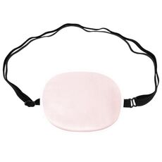 Maschera per occhi oscurante in seta per bambini Correzione dello strabismo Benda sull'occhio coprente (bordo bianco rosa fiore di ciliegio)