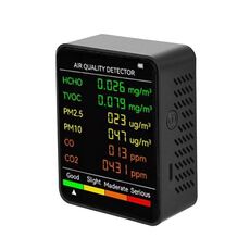 Rilevatore di qualità dell'aria PM2.5/PM10 Monitor di qualità dell'aria interna (nero)
