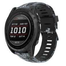 Per Garmin Instinct 2X cinturino in silicone stampato mimetico solare (nero + mimetico digitale)