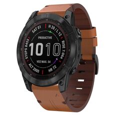 Per Garmin Epix Pro 51mm cinturino in pelle con fibbia in acciaio (marrone)