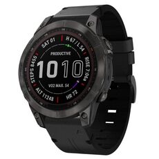 Per cinturino orologio Garmin Instinct 2 in pelle solare con fibbia in acciaio (nero)