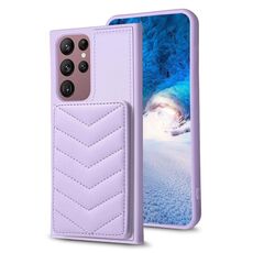 Per Samsung Galaxy S22 Ultra 5G BF26 Custodia per cellulare con motivo a onde (viola)