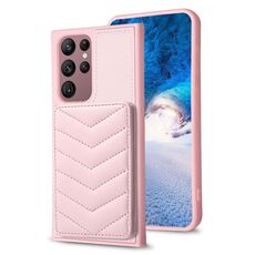 Per Samsung Galaxy S22 Ultra 5G BF26 Custodia per cellulare con motivo a onde (rosa)