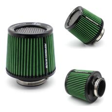 XH-UN077-079 Filtro di aspirazione dell'aria del motore a cono freddo ad alto flusso per auto, dimensioni: 101 mm (verde)