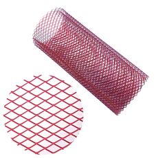 XH-6013 100x33cm Paraurti con inserto per griglia in lega di alluminio con griglia universale per auto, tipo: foro piccolo (rosso)