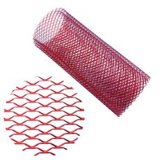 XH-6013 100x33cm Paraurti con inserto per griglia in lega di alluminio con griglia universale per auto, tipo: foro grande (rosso)