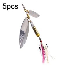 5pcs Rotation Luya Paillettes Willow Leaf Feather Bait, Stile: Ciondolo in rame Futaba 7g