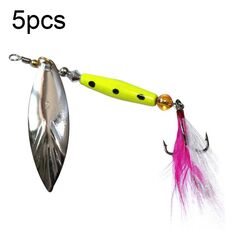 5pcs rotazione Luya paillettes foglia di salice piuma esca, stile: pendente in piombo 7g