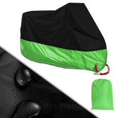 Coperture antipioggia per moto 190T Coperture antipolvere antipolvere antipioggia resistenti ai raggi UV, dimensioni: XXXXL (nero e verde)