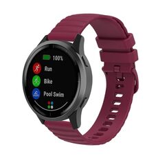 Per Huawei Watch 4/4 Pro cinturino in silicone a tinta unita con motivo a punti ondulati (rosso vino)