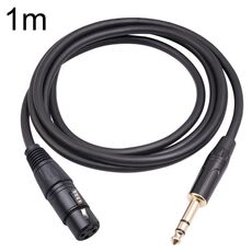 Cavo per microfono da 6,35 mm 1/4 TRS maschio a XLR femmina a 3 pin, lunghezza: 1 m