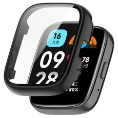 Per Redmi Watch 3 Lite PC + custodia protettiva per orologio integrata con pellicola temperata (nero)