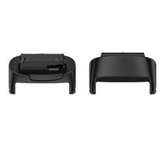 Per Fitbit Inspire 3 1 paio di connettori per cinturino in metallo in acciaio inossidabile (nero)