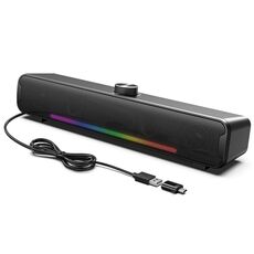 Altoparlante wireless Bluetooth HiFi USB portatile da esterno L16 con luce RGB (nero)