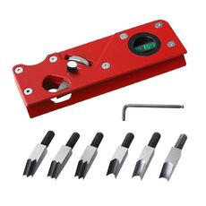 Pialla manuale a profondità regolabile per smussatura multi-angolo per la lavorazione del legno, colore: rosso + 6 lame
