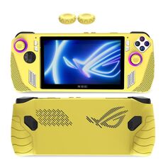Custodia in silicone multicolore per console di gioco ASUS Rog Ally con 2 tappi a bottone (oro)