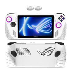 Custodia in silicone multicolore per console di gioco ASUS Rog Ally con 2 tappi per pulsanti (bianco)