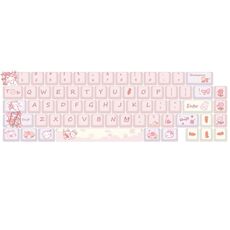 68 tasti Copritasti personalizzati PBT Heat Rise a 5 lati (rosa)