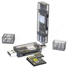 USB+TYPE-C SD/TF/OTG Computer U Disk Card Reader (colore tè)